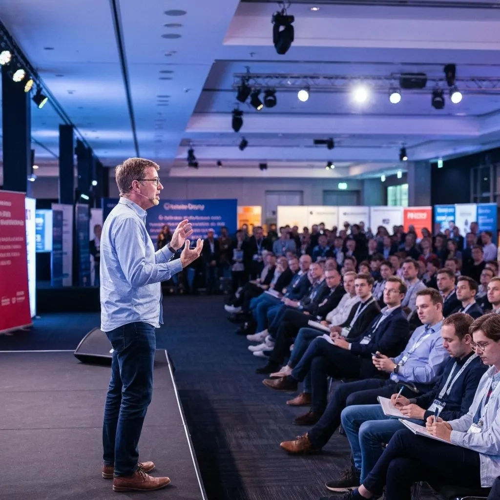 Speaker presenting at conference